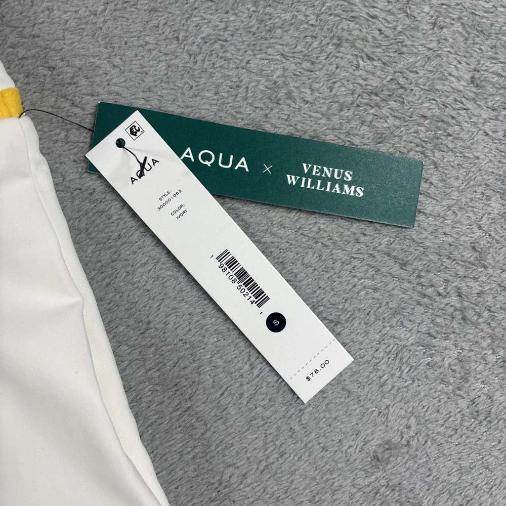 Aqua Athletic x Venus Williams Women's Pleated Tennis Skort White‎ Sz XS NWT